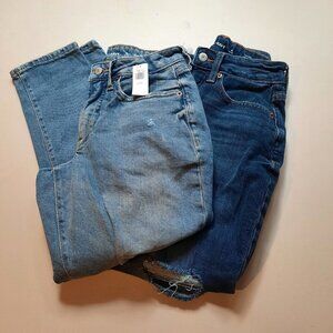 Old Navy Jeans Womens Size 0 Petite High Rise Curvy O.G. Straight Bundle of 2‎